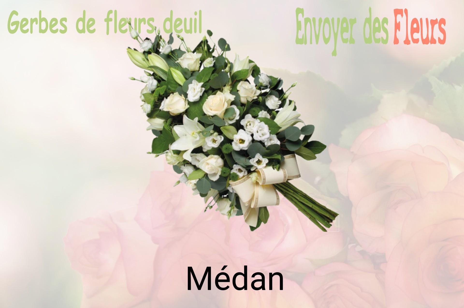 Gerbe de fleurs de deuil livrée à Médan